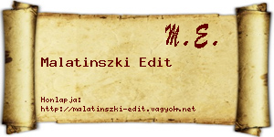 Malatinszki Edit névjegykártya